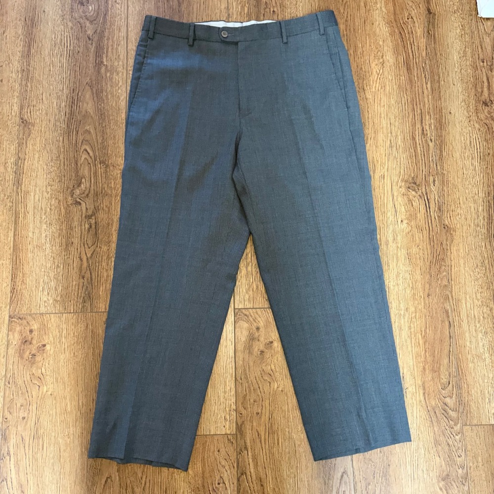 Zanella Gray 100% Wool Dress Pants Mens 36x27 Made in Italy Saks Fifth Ave